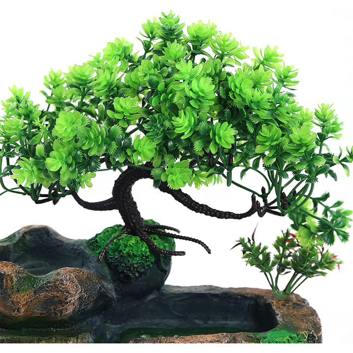 Кімнатний фонтан з LED-підсвічуванням 220V, 18x15x30см, з штучного каміння, для дому та саду, з водяним туманом, десктопний, акваріумний, Зен, зволожувач повітря