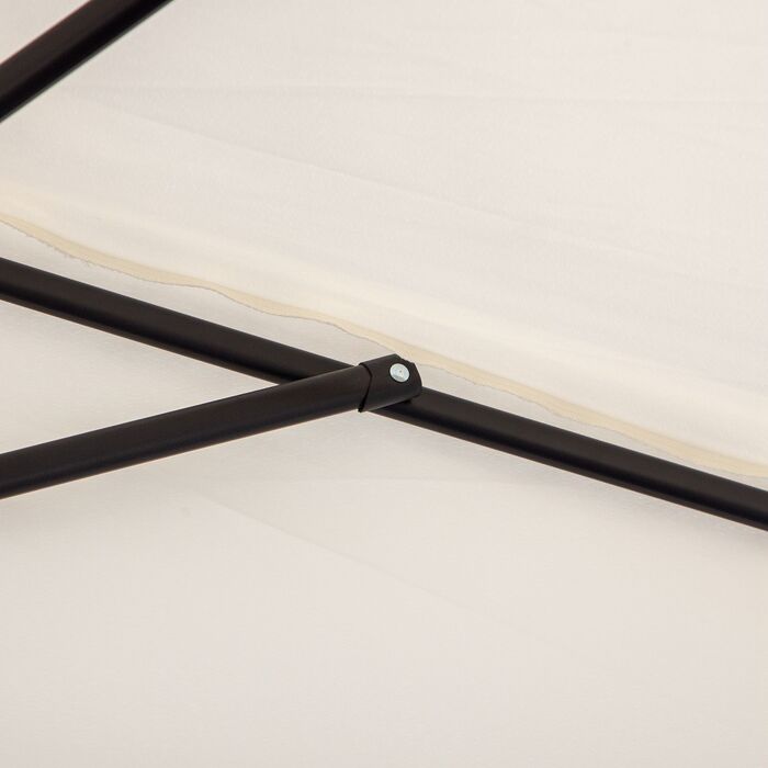 Сонячний парасоль з ручним механізмом, садовий парасоль, парасоль для ринку, металевий, напівкруглий, кремово-білий + чорний