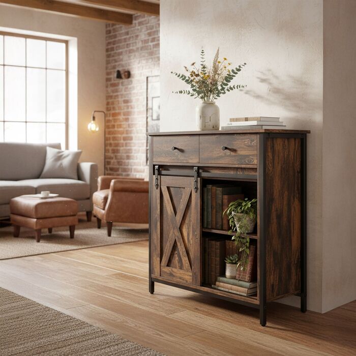 Тумбочка Relaxdays E1-MDF 80x70x30 см