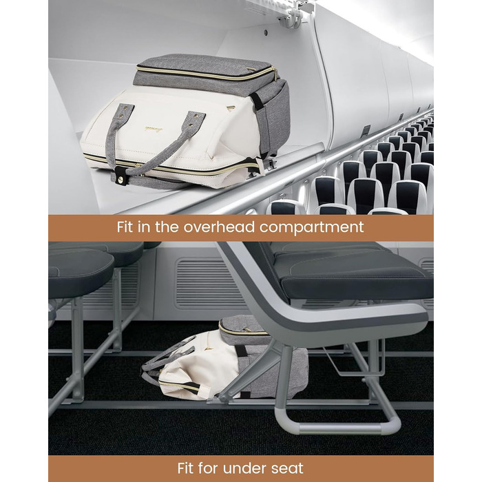 Рюкзак для ноутбука LOVEVOOK 17 дюймів, жіночий, великий, для підлітків, ручна поклажа, водонепроникний, дихаючі лямки, для навчання, школи та подорожей, бежево-сірий