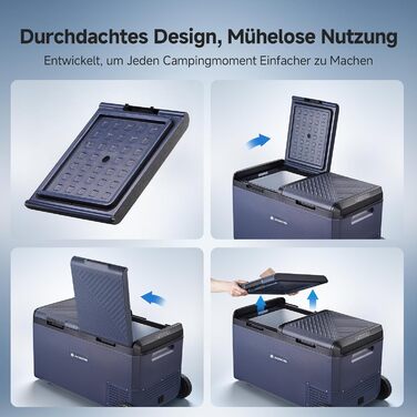 Автомобільний компресорний холодильник AAOBOSI 75л: Електричний, IPX4, -20°C/+20°C для авто, кемпінгу, подорожей