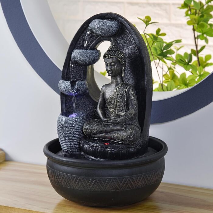 Водоспад Zen'Light Zimmerbrunnen Buddha Harmonie: фонтан Будди з LED-підсвічуванням, 40 см
