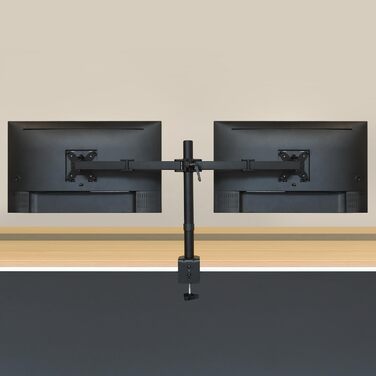 Кріплення для двох моніторів Amazon Basics, регульований газовий важіль, для моніторів до 27 дюймів, чорний