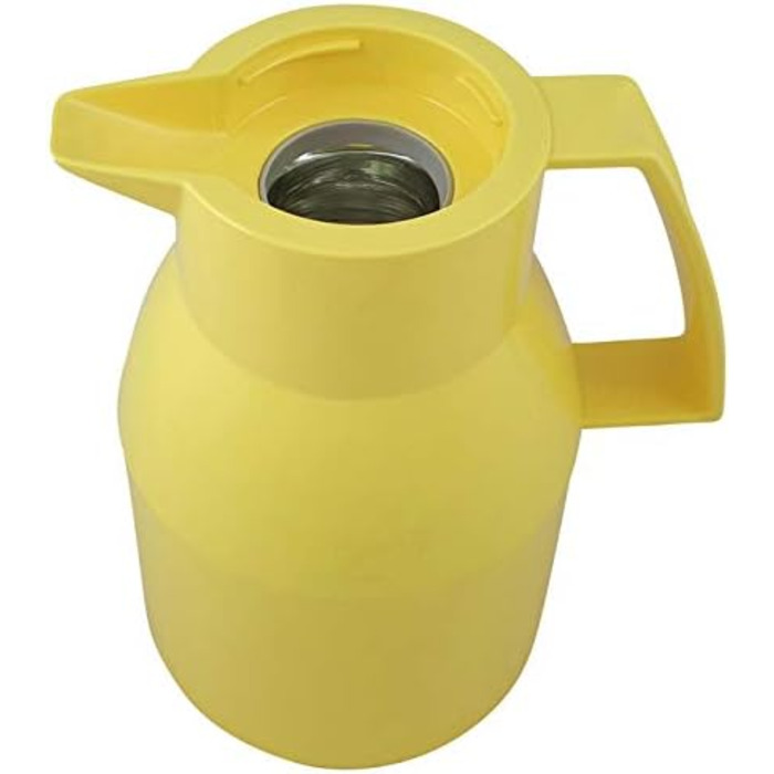 Термос Helios Top Push, жовтий, 1 літр - ізольована канa, пластик