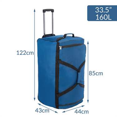 Дорожня сумка на колесах XXL Blue 160L