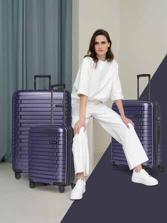 Набір валіз Pactastic 3 шт. з поліпропілену | Розширюваний, 4 колеса, TSA-замок | Для жінок та чоловіків (Collection 04)