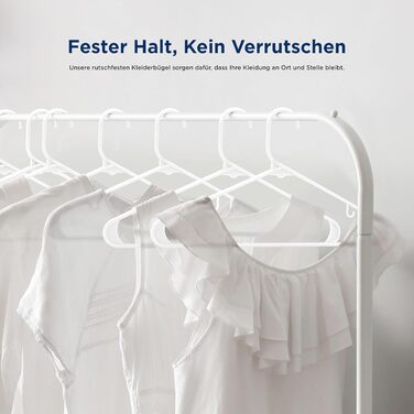 Плечики для одягу SereneLife, 30 шт. Плечики для одягу з пластику, антиковзаючі, економія місця, 0.6 см товщиною, 42 см шириною, ультратонкі та міцні з вирізами для плечей, 30 шт. (Білий, 20 шт.)