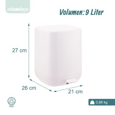 Відро для сміття Relaxdays, 9 літрів
