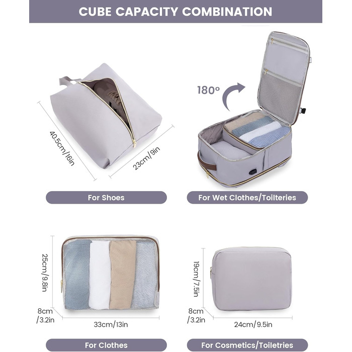 Рюкзак LOVEVOOK для ручної поклажі 40L: жіночий, для подорожей, з відділенням для ноутбука 17.3