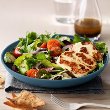 Набір посуду Odoland на 4 особи, 17 предметів: тарілки, миски, чашки (блакитний)