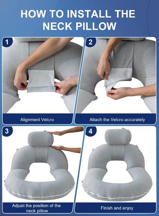 Підкова для читання INSEN: спинка для сидіння в ліжку, для читання, відпочинку, мам та дітей. Охолоджуюча підкова сірого кольору з охолоджуючими смугами