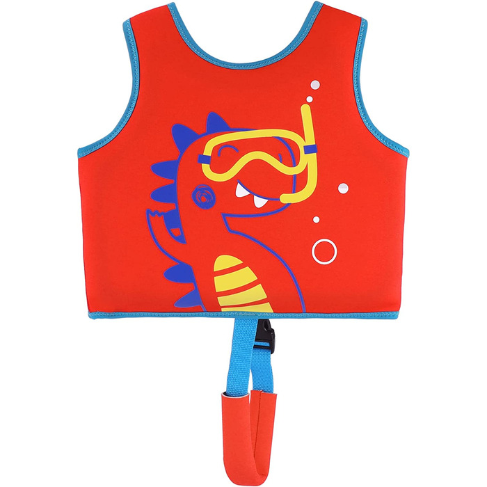 Дитячий рятувальний жилет OSHYLE-неопренова куртка для плавання для хлопчиків і дівчаток, плаваючий неопреновий рятувальний жилет для малюків від 1 до 9 років (4-6) оранжевого кольору