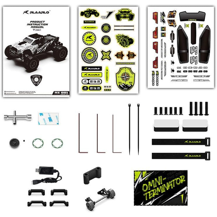 Радіокерований автомобіль RIAARIO 1:10 Brushless 50 км/год Позашляховик 4WD Водонепроникний карбон