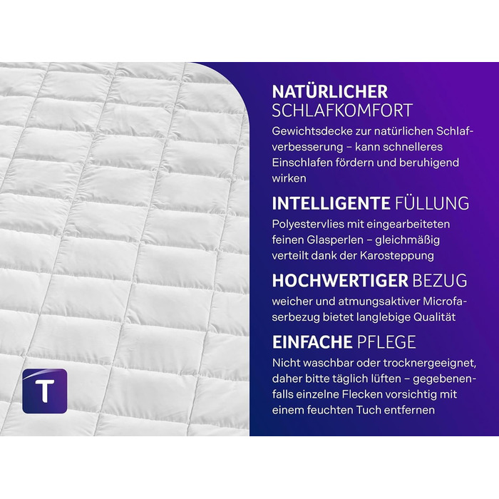 Ковдра для розслаблення Traumnacht, 135x200 см, 4 кг, для дорослих, сертифікат Öko-Tex, німецька якість