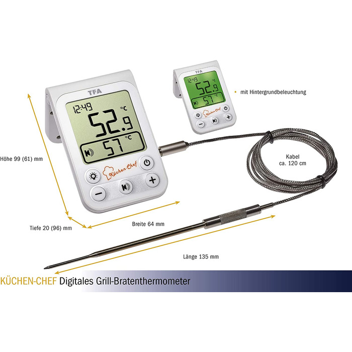 Цифровий термометр з підсвічуванням TFA Dostmann