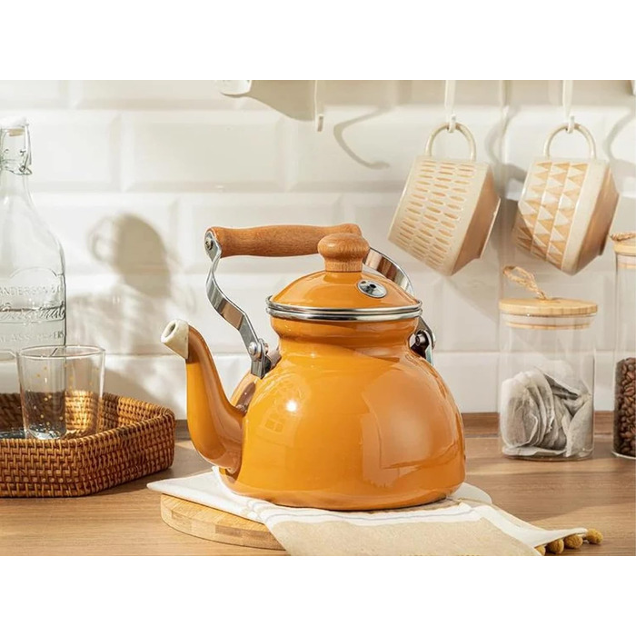 Турецький чайник 2,4 л, індукційний чайник, чайник для заварювання, чайник для плити, помаранчевий