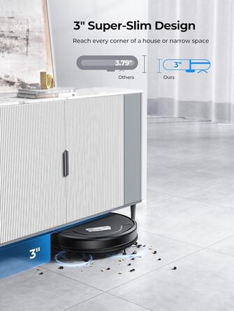 Робот-пилосос Laresar з функцією миття підлоги, 4500Pa, 3-в-1, сумісний з Alexa, час роботи 180 хв, для шерсті тварин, килимів, твердих підлог