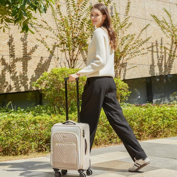 Рюкзак для ручної поклажі LOVEVOOK 40L: жіночий туристичний рюкзак, валіза-рюкзак, рюкзак для ноутбука, водонепроникний, з кульбасою, для подорожей та бізнесу (20 дюймів, Бежевий хакі)