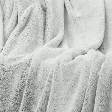 Аква текстиль пухнаста пухова ковдра 150 х 200 см сірий білий меланж плюшева ковдра для телевізора покривало шерпа фліс Oeko-TEX Оттава пухова ковдра 150 х 200 см сіро-білий Шерпа фліс