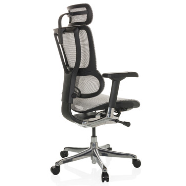 Ергономічне крісло для офісу/керівника ERGOHUMAN SLIM GEN2 з сітчастою спинкою, світло-сірого кольору, hjh OFFICE