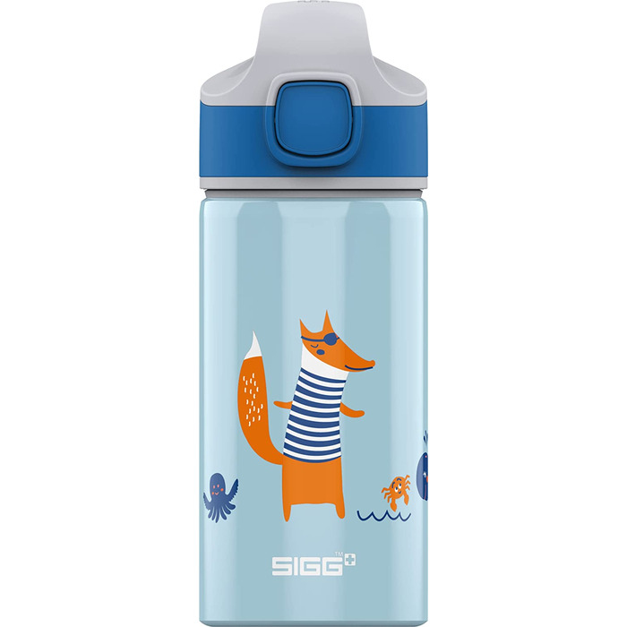 Дитяча пляшка для пиття SIGG Miracle (0,4 л), міцна Дитяча пляшка з герметичною кришкою, пляшка для пиття, якою можна користуватися однією рукою за допомогою соломинки (Fox)