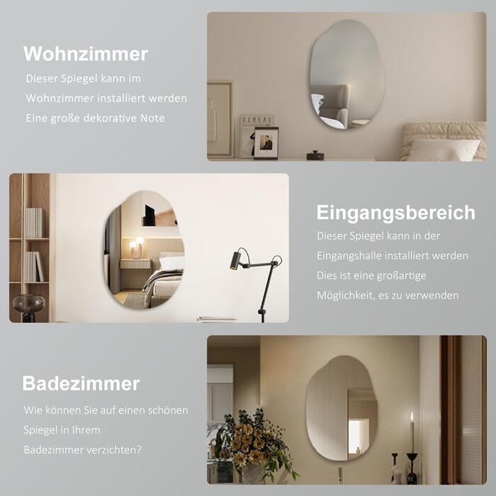 Дзеркало для ванної кімнати Spiegel Schwarz 40x60 см з металевим каркасом, прямокутне, для ванної, вітальні, спальні, гостьового WC