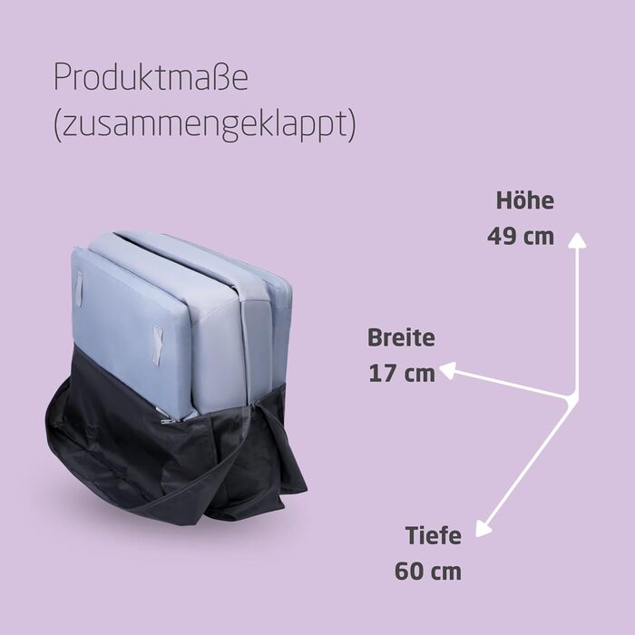 Дитяче ліжко-манеж Maxi-Cosi Iris2 2-в-1, 0-3 роки, до 15 кг, сірий, компактне, легке, з розширеною матрацом