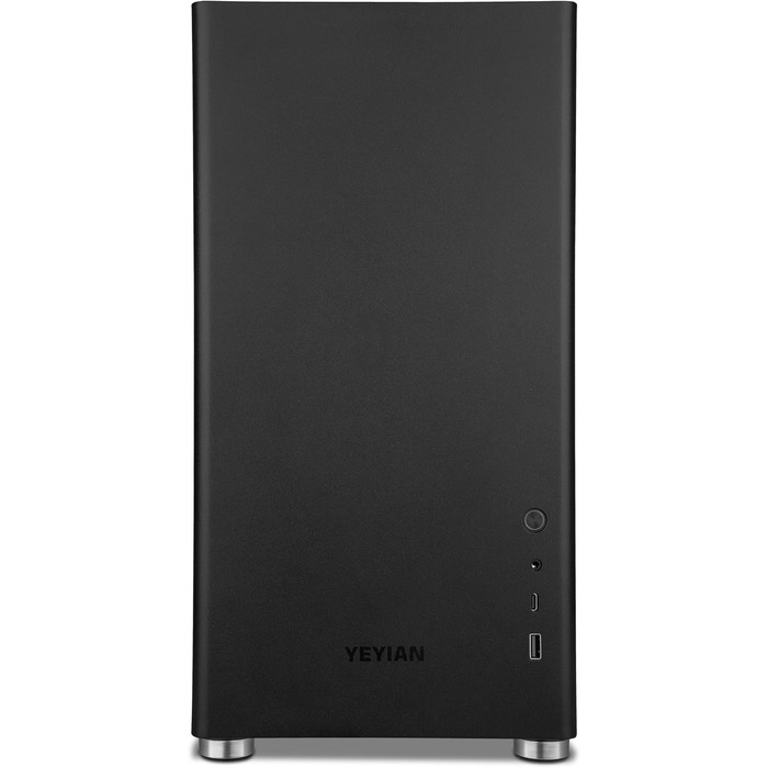 YEYIAN Hussar Plus Full Tower корпус для ПК з прозорою скляною боковиною, сумісний з ATX, Micro ATX, Mini ITX, з вентилятором 120 мм