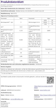 MINI посудомийна машина MEDION DWT51 біла (5 комплектів, з сенсорним керуванням, функція відра, 7 програм, таймер, MD 37766)