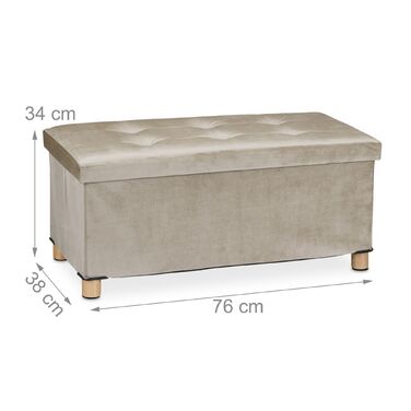 Лавка Relaxdays з оксамитовим покриттям та дерев'яними ніжками