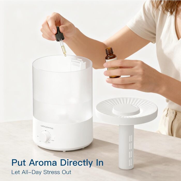 Набір з 2 ультразвукових зволожувачів повітря H1-XIT по 2л, білі, з верхнім наливом та нано-розпиленням для дитячої кімнати, спальні та вітальні