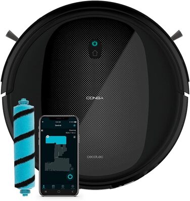 Пылесос робот Cecotec Conga Perfect & Clean Connected Titanium, 2100 Pa, 160 хв, 10 режимів, Jalisco Brush, Чорний