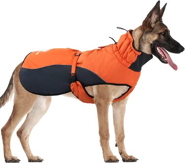 Зимове пальто для собак IREENUO, водонепроникна тепла куртка для собак, дощовик для маленьких і великих собак, зимове пальто для собак з отвором для ременя безпеки і світловідбиваючим дизайном (ами)