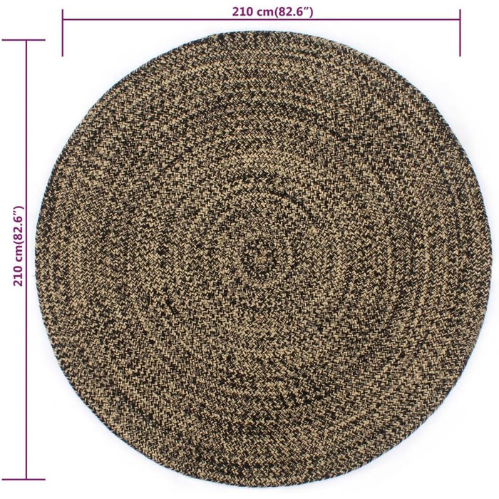 Килимок ручної роботи з короткою ворсою для вітальні, спальні, коридору. Джутовий килим ручної в'язки, колір: білий, розмір 210x120 см