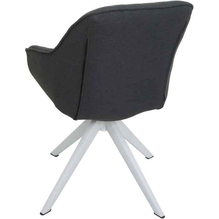 Стільці для їдальні Mendler HWC-K27, кухонні стільці з підлокітниками, поворотні, тканина, темно-сірий