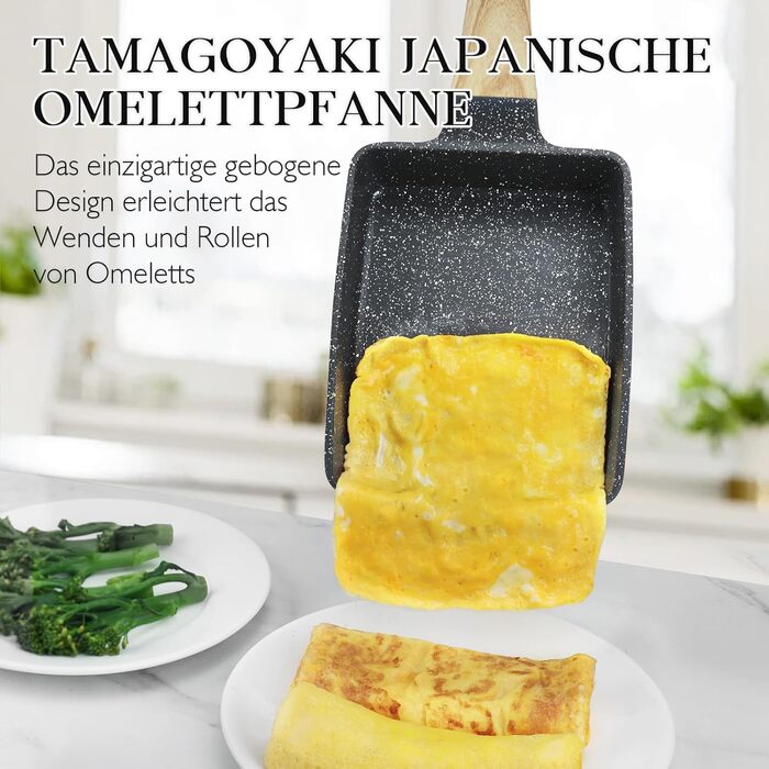 Пан для приготування тамагоякі (японського омлету) GiPP, 18x13 см, з гранітно-антипригарним покриттям, без PFOA/PFOS, сірий