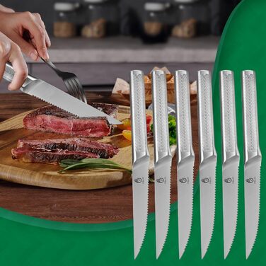 Набір кухонних ножів Fullhi 14 предметів з бруском для заточування, набір кухонних ножів з блоком, преміум якість (срібляста сталь)