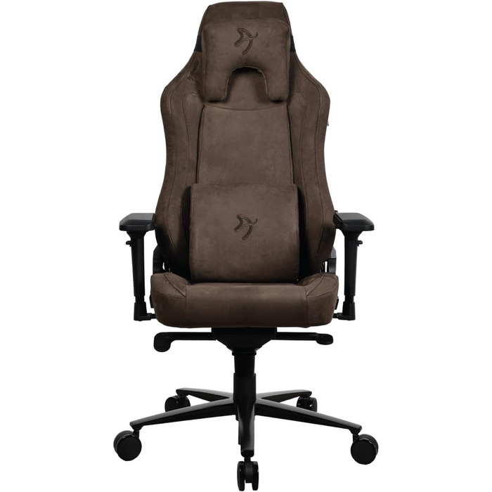 Ігровий та офісний крісло Arozzi Torretta Premium з SoftFabric™, 3D підлокітники, висока спинка, регульована решітка, 2 подушки (Коричневий)