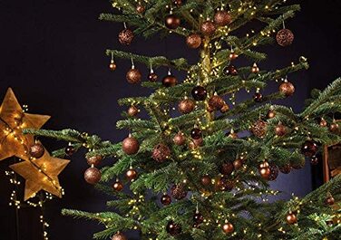 Набір з 14 різдвяних ялинкових куль WOMA-50 і пластикові різдвяні кулі-сріблястий, червоний, бронзовий / мідний і багато інших. - Прикраси для різдвяної ялинки та ялинкові прикраси (100, коричневого кольору)