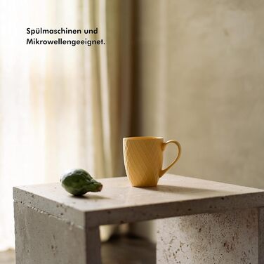 Набір кавових чашок KIVY 6 шт. по 400 мл - великі кавові чашки, чайні чашки, керамічні чашки, сучасний глечик для кави