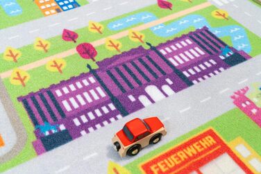 Ігровий килимок - Ігровий килимок для дитячої, Дитячий килимок з вуличками, Ігровий килимок дитячий, Вибери своє місто - 100x150 см (Брауншвейг)