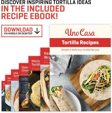 Пресс для тортилій Uno Casa - прес для тако, з бонусним папером для випікання (100 шт.)