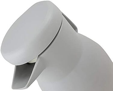 Термос Helios Wash Thermoskanne 1L: 6 годин тепла, 100% герметичний, для миття в посудомийній машині, з подвійним скляним вкладишем (сірий)