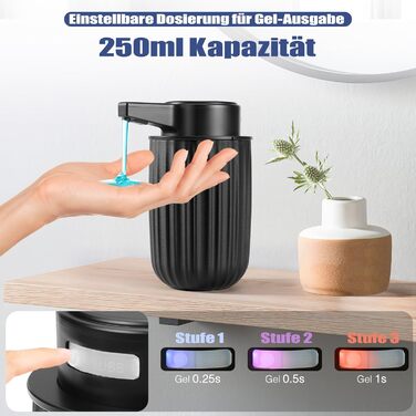 Автоматичний електричний дозатор мила Phneems з датчиком, регульований, USB, IPX5, білий/чорний