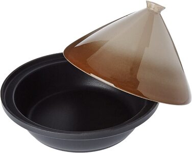 Тажин для індукційних плит, нержавіюча сталь, тауп, 30,20 x 30,20 x 23 см