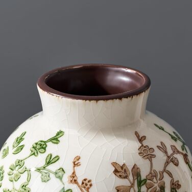 Керамічна ваза для квітів у стилі Богеми, 15.2 см, сіро-зелено-бежева, для дому, декорування полиці, каміну, вітальні, фермерського стилю