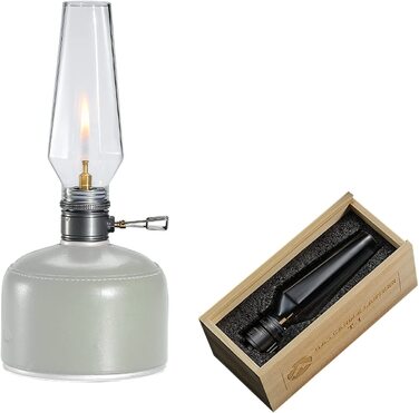 Кемпінговий газовий ліхтар Campingmoon з дерев'яним корпусом