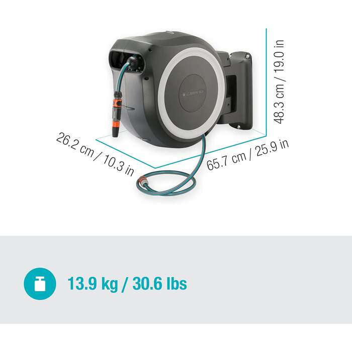 Набір для поливу Gardena RollUp XL (блакитний) 35 м: гнучкий шланг для великих садів, поворотна бокс, з 35 м шлангом Gardena та монтажним комплектом (18630-20)