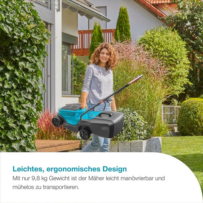 Акумуляторний газонокосарка Gardena EasyMax 30/18V Ready-to-Use Set, ширина косіння 30 см, Power for All-акумулятор, компактна та маневрена, для малих садів