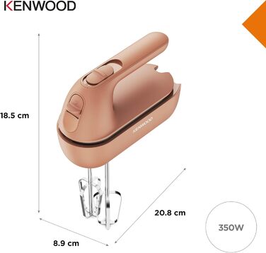 Міксер Kenwood QuickMix Go HMP40.000RD, ручний, 350W, червоний, з набором аксесуарів